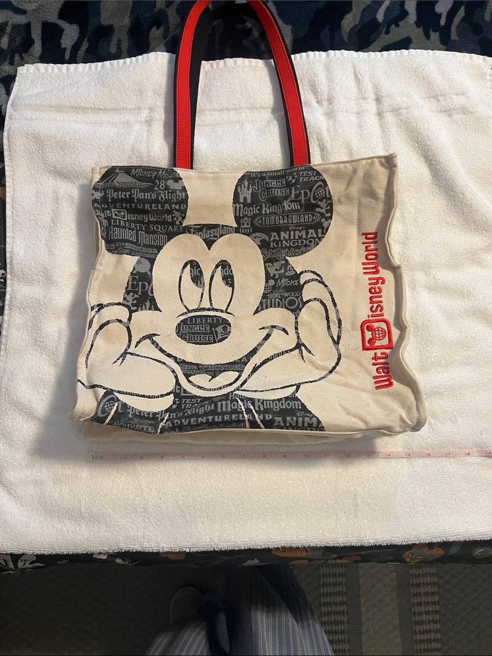 Disney Canvas Tote in Cream, Black & Red